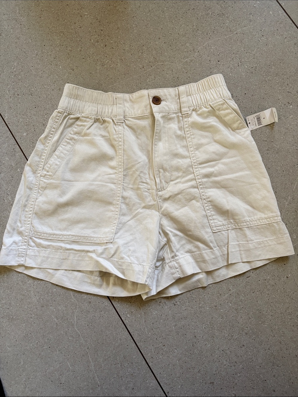 Gap Twill Cream High Waisted Shorts